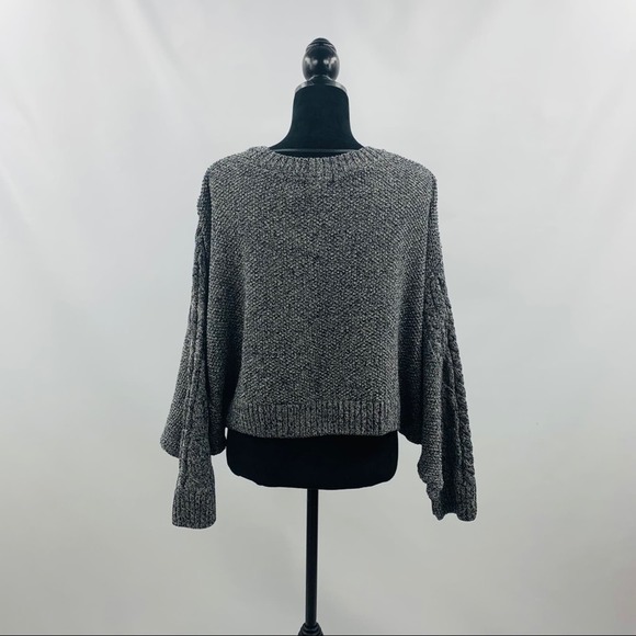 Topshop Navy Blue Crop Chunky Cable Knit Sweater - Picture 10 of 12